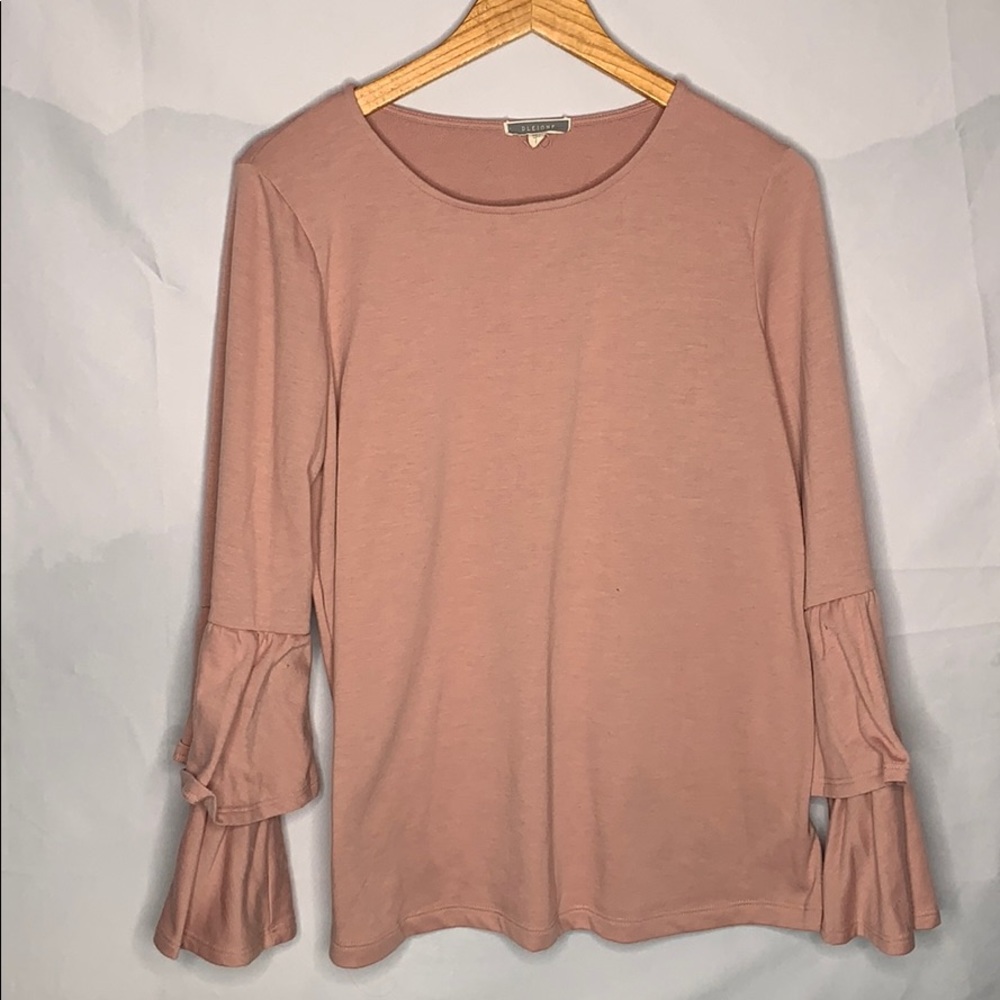Pleione pink ruffle blouse